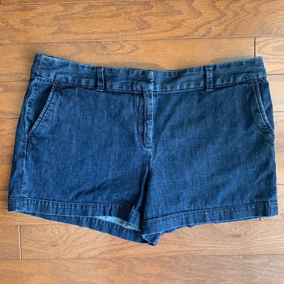 LOFT Pants - Ann Taylor LOFT Dark Wash Denim Original 100% Cotton Short Size 12